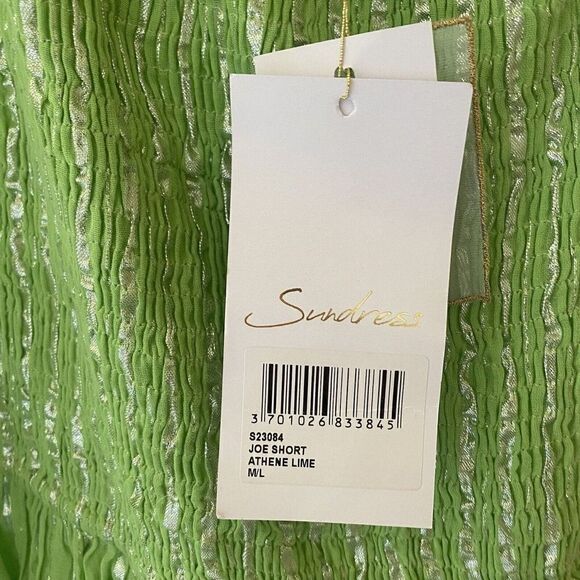 Sundress Brand Revolve Joe Short One Shoulder Athene Lime Green Cotton NWT M/L - Picture 8 of 12